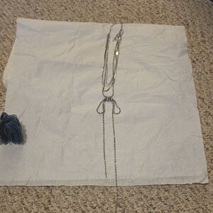 Free People Bow Silver Multi Chain Necklace